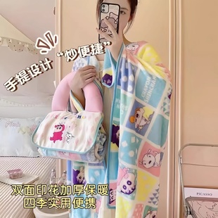 小新手提抱枕被子两用办公室午睡枕头手提毛毯车载毯子二合一靠枕