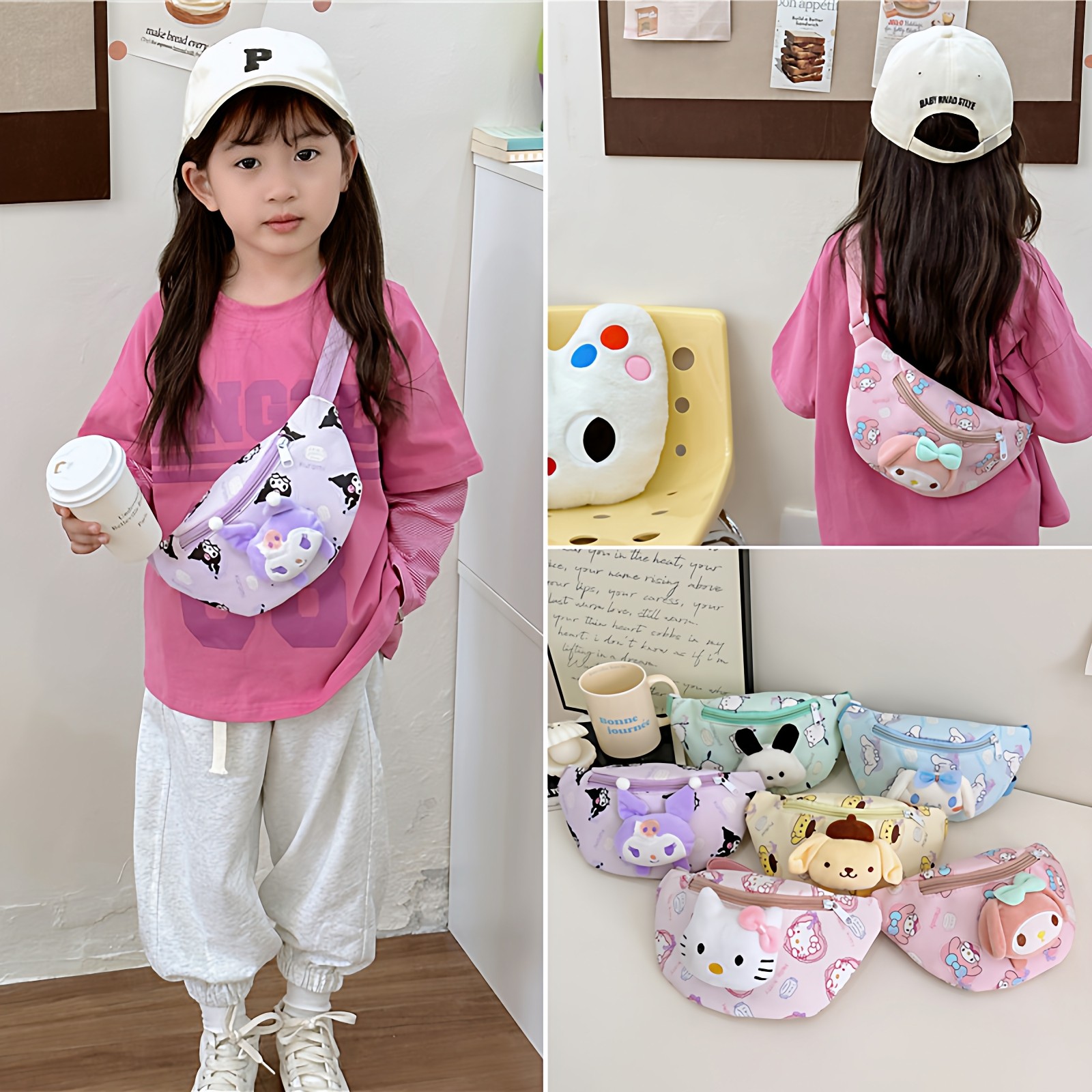 幼儿园儿童腰包2026新款男女童宝宝轻便斜挎包可爱卡通库洛米胸包