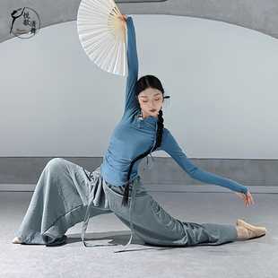 古典舞新款 中国舞旗袍立领舞蹈生练功服 上衣艺考形体服现代舞长袖