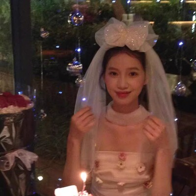 法式蝴蝶结生日头纱成人超仙网纱发箍头饰女高端公主头箍拍照发饰