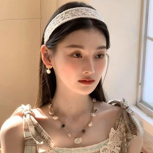 百搭头箍 温柔米色蕾丝巴克洛风布艺发箍女公主头发饰时尚 慕奈