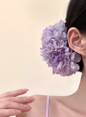【慕奈】超仙紫色花朵发簪女古风汉服旗袍头花发钗度假氛围感头饰