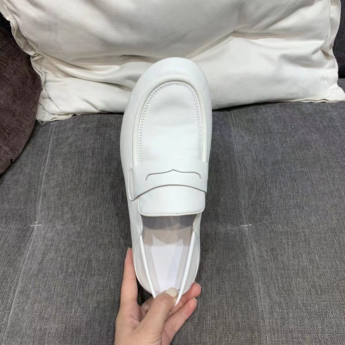 夏季透气时尚百搭男鞋乐福鞋豆豆鞋白色皮鞋透气软底休闲鞋懒人鞋