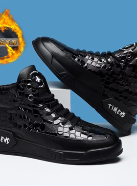 【牛皮】【有单有棉】牛皮加绒秋季高帮真皮加绒男士拉链马丁靴