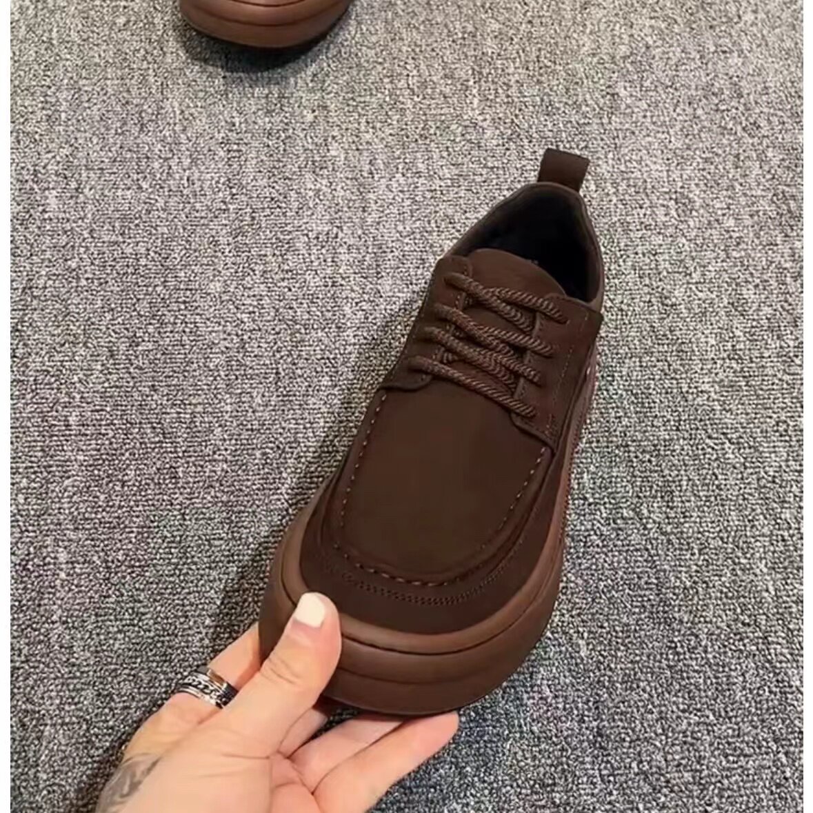 男士真皮休闲皮鞋秋季百搭超轻防滑系带乐福鞋高端低休闲鞋男