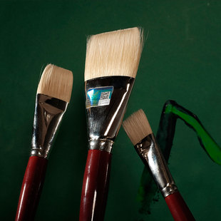 进口澳洲NEEF猪鬃毛油画笔红胖子长杆硬毛丙烯油彩加厚笔刷140B