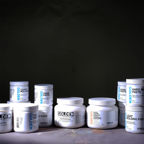 GOLDEN高登丙烯颜料塑型膏Molding Paste肌理膏裂纹效果厚涂媒介
