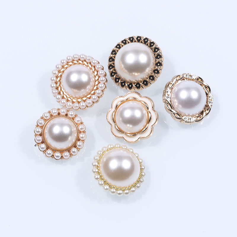 金属高端钮扣大珍珠扣面百搭时尚