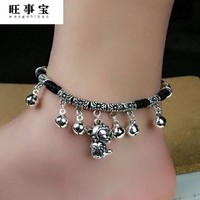 脚链十二生肖猪绳红猴马鸡鼠手链脚链兔羊龙蛇红铃铛牛狗虎绳