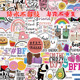 50张fiendship贴纸防水不留胶行李箱手机笔记本电脑平板吉他贴画