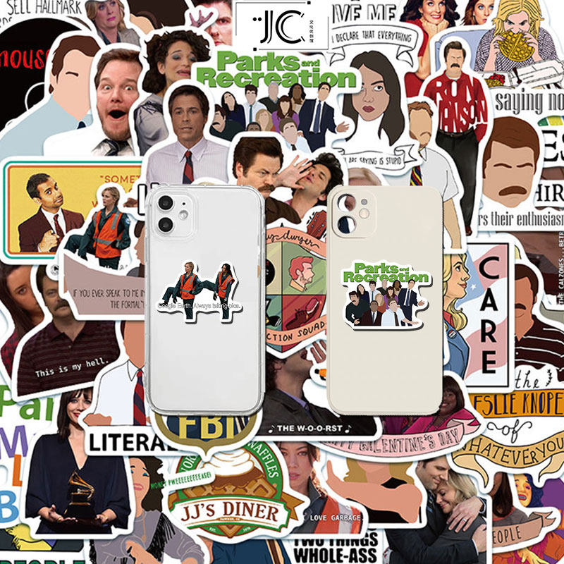 50/100张美剧公园与游憩parks and recreation笔记本电脑可移贴纸