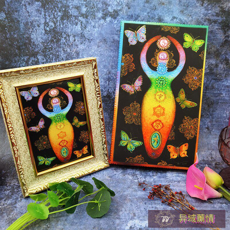 女神彩色画像挂件照片画框油画布卡片七寸摆件客厅书桌