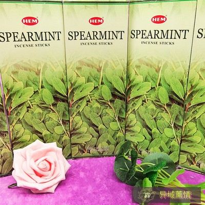 HEM印度进口正品薄荷熏香Spearmint线香净化空气居家办公香薰