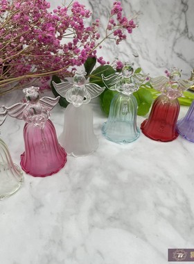 七色天使玻璃摇铃风铃 摆件