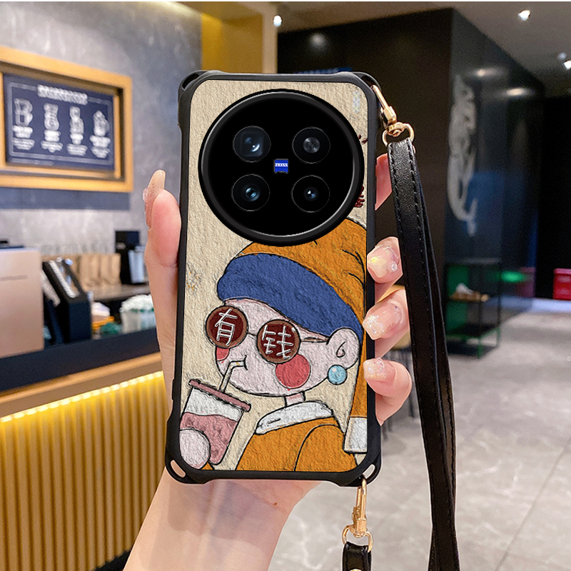 富婆适用VIVOX200pro手机壳vivoY300pro斜跨i挂绳x100s新款promini52s套X90新品18x60潮VIVOS9 7s19 17 16 15