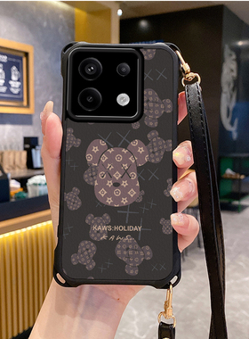 潮牌适用小米红米note13pro手机壳note12Turbo4套11Tpro新款10t+k80斜跨K70至尊版挂绳60全包50新品40s潮14