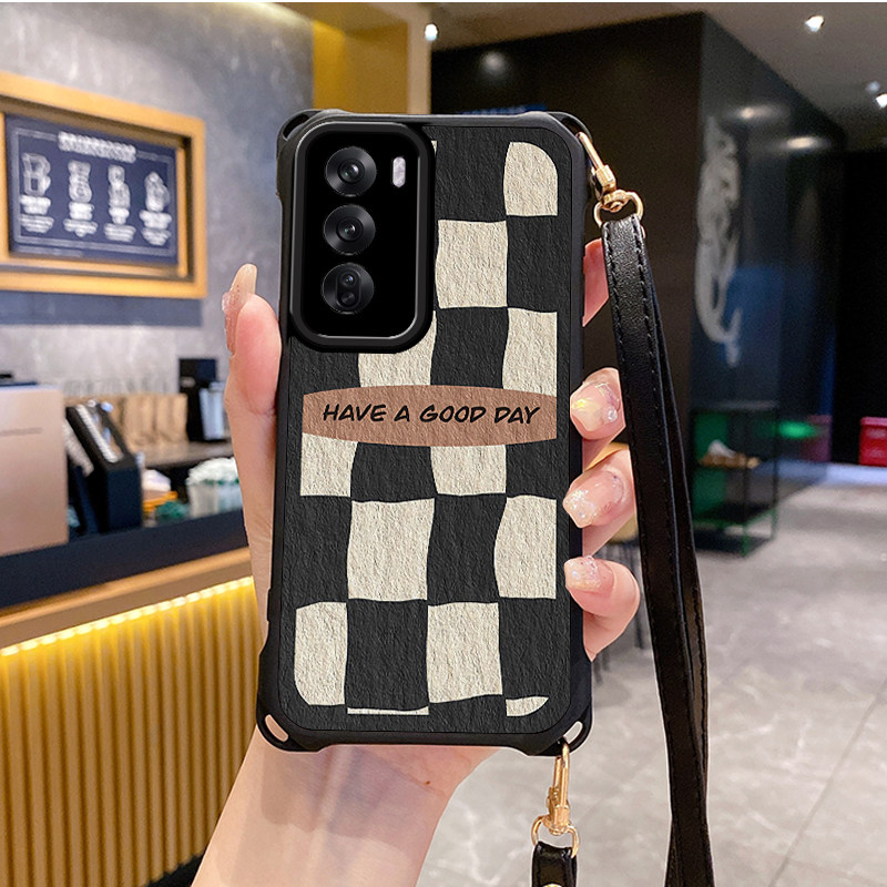 油画适用OPPOReno12pro手机壳Reno11斜跨10挂绳9s新款7se全包8新款6软5k潮4皮OPPOFindX8外壳OPPOK12套r17r15