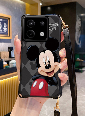 米妮适用小米红米note13pro手机壳note12Turbo4套11Tpro新款10t+k80斜跨K70至尊版挂绳60全包50新品40s潮14