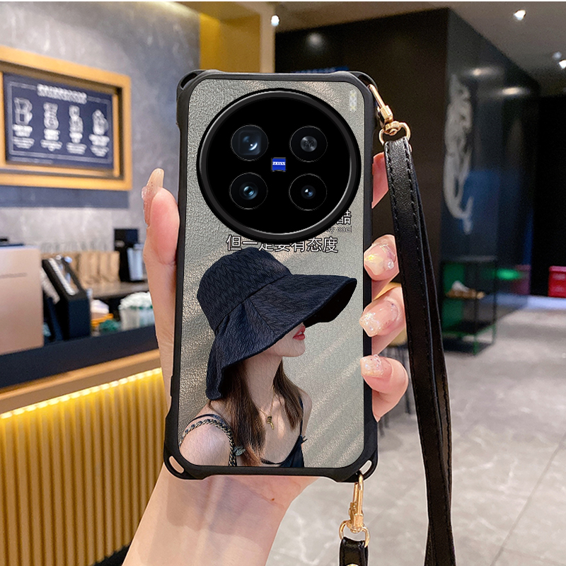 女孩适用VIVOX200pro手机壳vivoY300pro斜跨i挂绳x100s新款promini52s套X90新品18x60潮VIVOS9 7s19 17 16 15