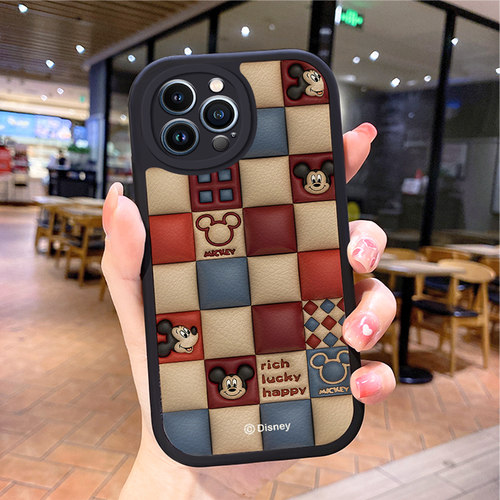 小羊皮卡通适用苹果15promax手机壳iphone12pro套16plus带挂绳e11全包8硅胶13新款14x8p7xs6s女xr软17air防摔