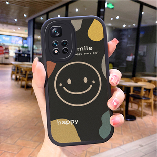 小羊皮微笑适用红米note11pro手机壳mix4女minote9硅胶red防摔notre小米官10t红未redmⅰ新款nte男noto8nte10