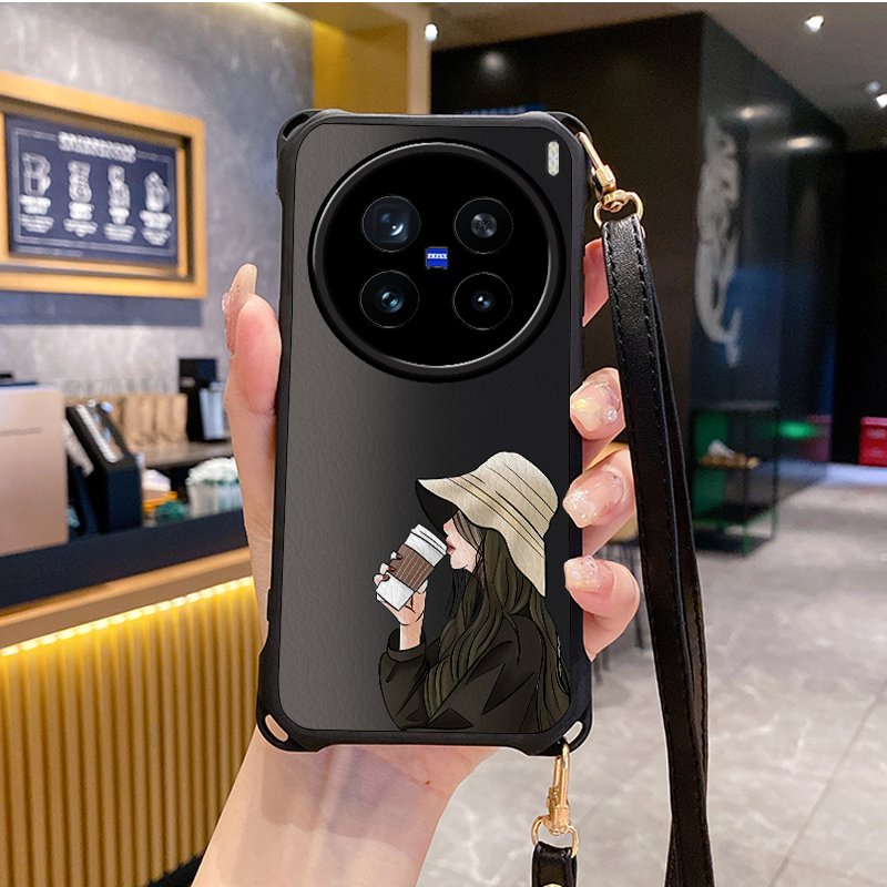 女孩适用VIVOX200pro手机壳vivoY300pro斜跨i挂绳x100s新款promini52s套X90新品18x60潮VIVOS9 7s19 17 16 15