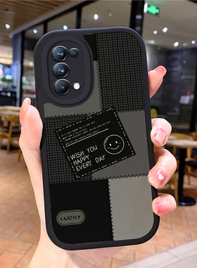 小羊皮格子适用opporeno6手机壳opρoreno5pro新款0pporeno4opp0ren02女opreno3reon5k opop poop oppi oppe