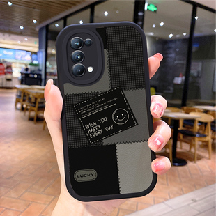 小羊皮格子适用opporeno6手机壳opρoreno5pro新款0pporeno4opp0ren02女opreno3reon5k opop poop oppi oppe