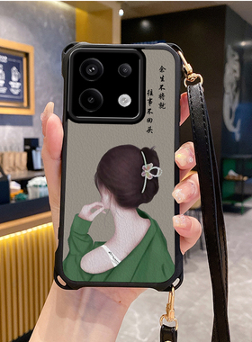女孩适用小米红米note13pro手机壳note12Turbo4套11Tpro新款10t+k80斜跨K70至尊版挂绳60全包50新品40s潮14