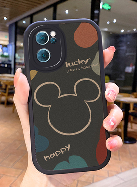 小羊皮米奇适用opporeno8pro手机壳rino7se新款opoprneo5opp0ren0女opr17opppreon9rone6套opoor15poopr11k10