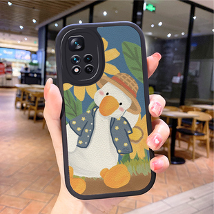 小羊皮向日葵适用红米note11pro手机壳redminote11pro+女rednote防摔notre小米官redmⅰ新款nte男noto潮nte