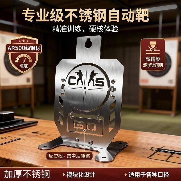 不锈钢枪靶射击训练反馈靶