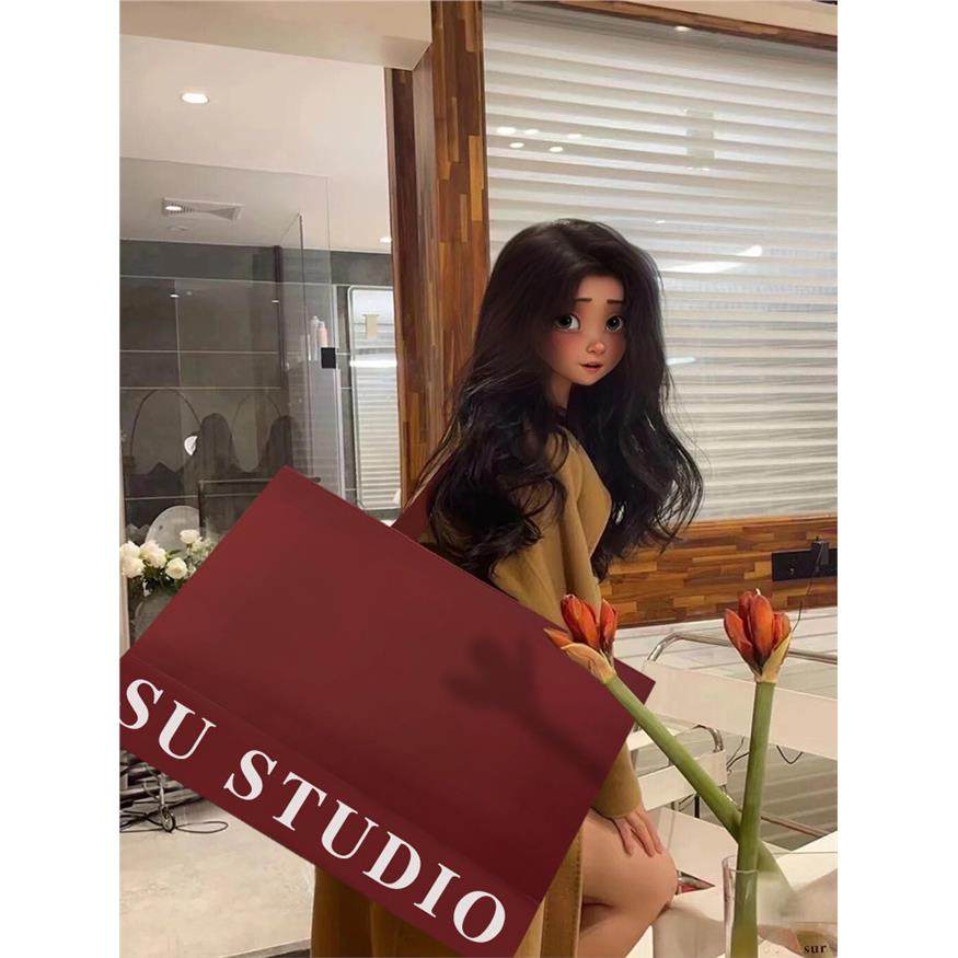 服装店手提袋定制印logo化妆品礼品袋订制红色网红女装购物纸袋子