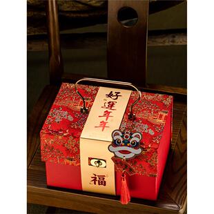 新年礼盒包装饼干坚果年货糕点熟食腊味马年过春节送通用硬礼品盒