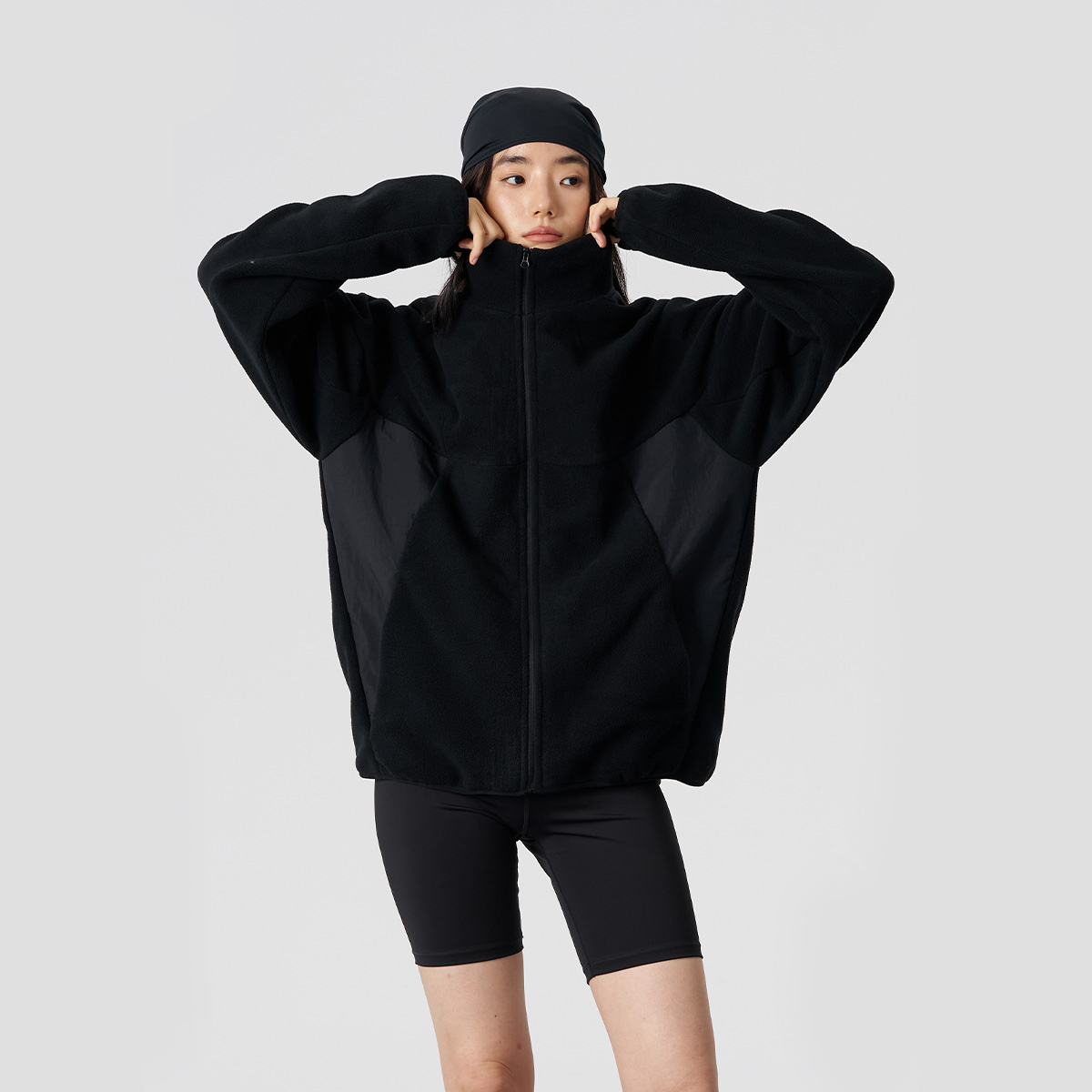 FMACM闷与狂 弧形结构拼接网球运动摇粒绒夹克外套秋冬男女同款