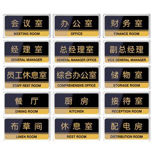 业务部亚克力门牌科室牌挂牌提示墙贴纸门贴标识牌企业公司单位办公室工作室部门分区牌子温馨提醒标示贴定制