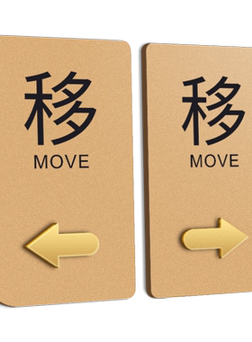 亚克力推拉门贴玻璃门左右标示牌