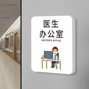 医生办公室门牌手术室标识牌牙科中医口腔儿童科医院提示牌诊所科室订制挂牌贴纸门贴墙玻璃贴创意指示牌定制