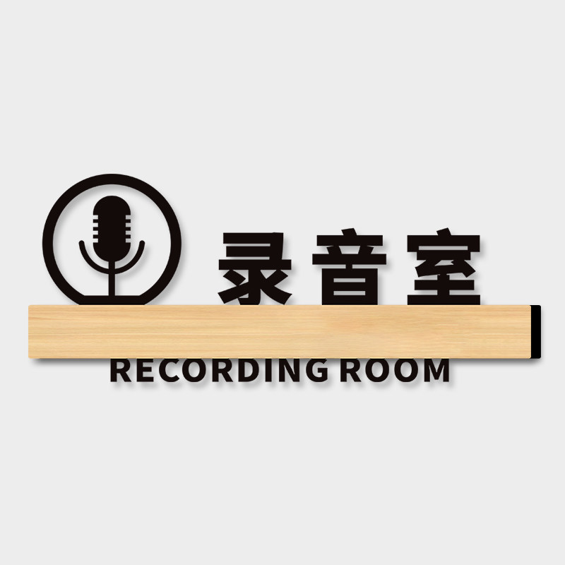 录音室门牌创意网红直播间摄影工作室摄影棚影视录制混音调音棚区域