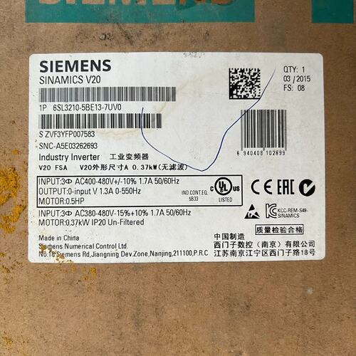可维修6SL3210-5BE13-7UV0 V20变频器议价