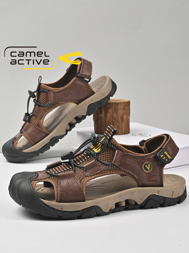 GERMAN CAMEL SPORTY MENS SUMMER BREATHABLE MESH SANDALS CASUAL TOE SANDALS MENS SPORTY BEACH SHOES