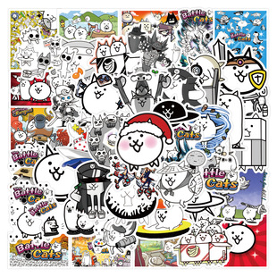 饰手机电脑水杯防水贴 cats猫咪大战争贴纸装 50张卡通The battle