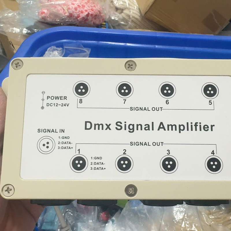 【议价】DMX信号放大器,8路信号分配,DC12-24V供电,接