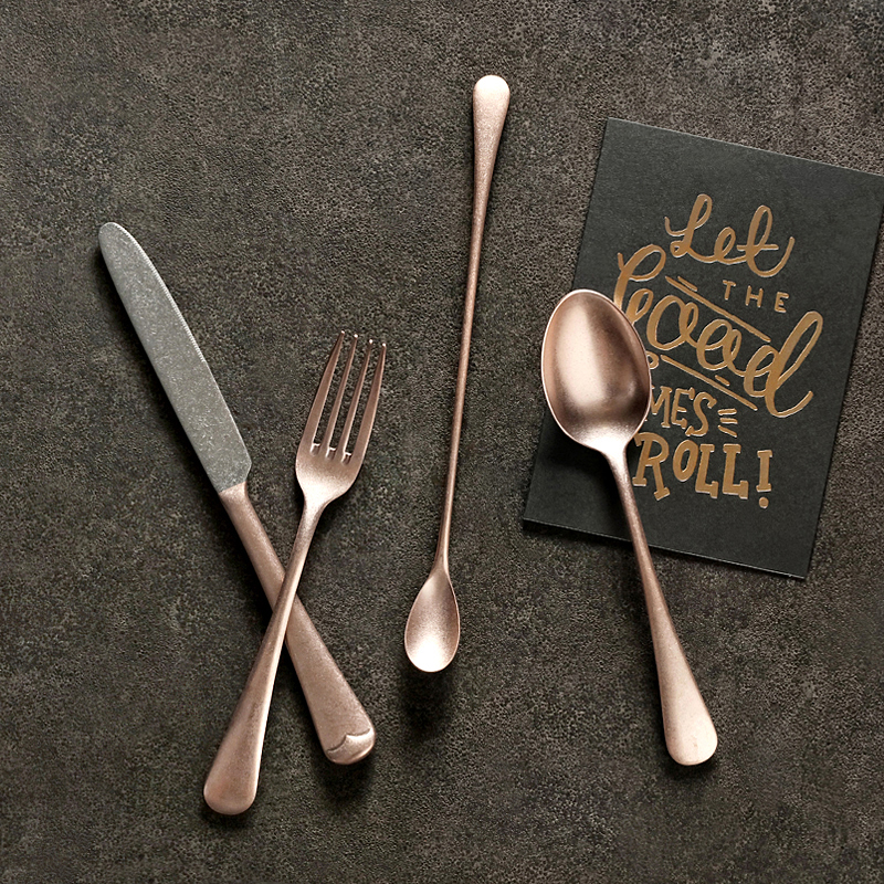 迦乐青芳制作所玫瑰金刀叉勺