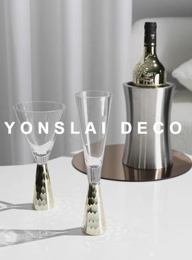 现代简约玻璃杯轻奢酒具摆件装饰