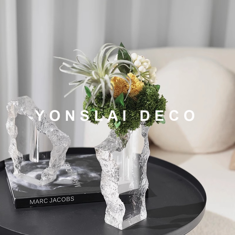 现代极简水晶花瓶摆件样板间