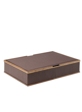 优诗莱木质+皮革收纳简约现代