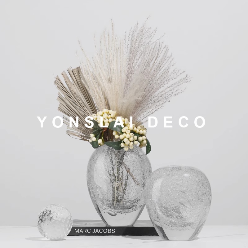 透明玻璃样板房间插花器软装饰品