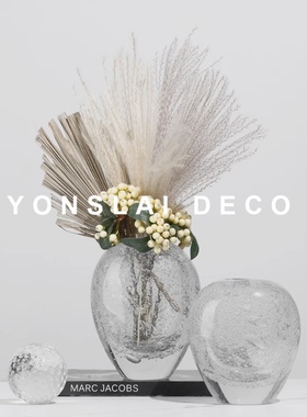 透明玻璃样板房间插花器软装饰品