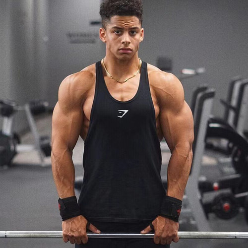 GYMSHARK小标纯色细肩带背心